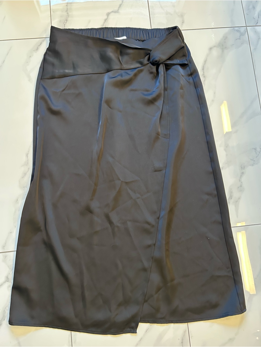 Satin midi skirt